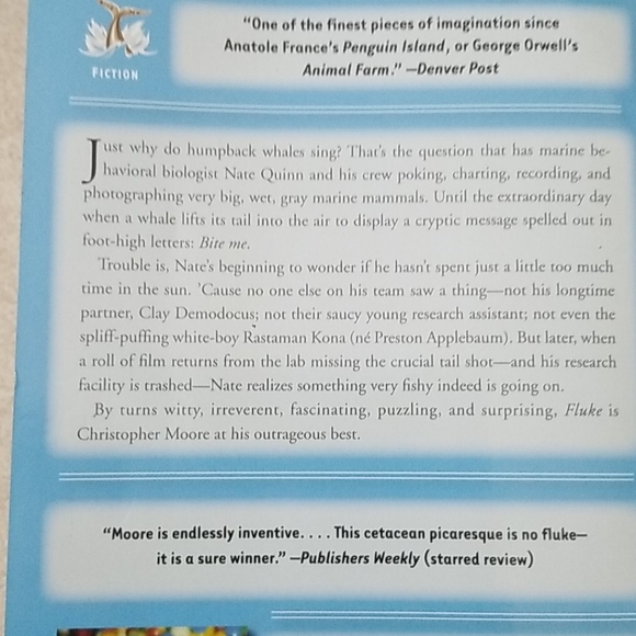Christopher Moore Fluke paperback book - Picture 3 of 4